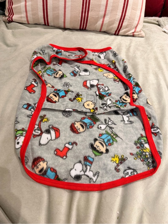 Peanuts Other - Peanuts Gray Fleece small Dog Vest with Red Trim and Holiday Print